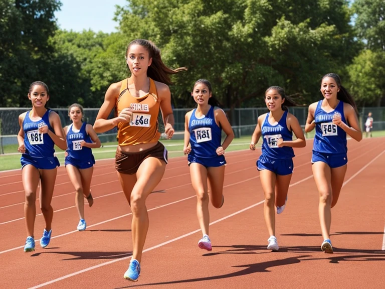 Finishing running three women