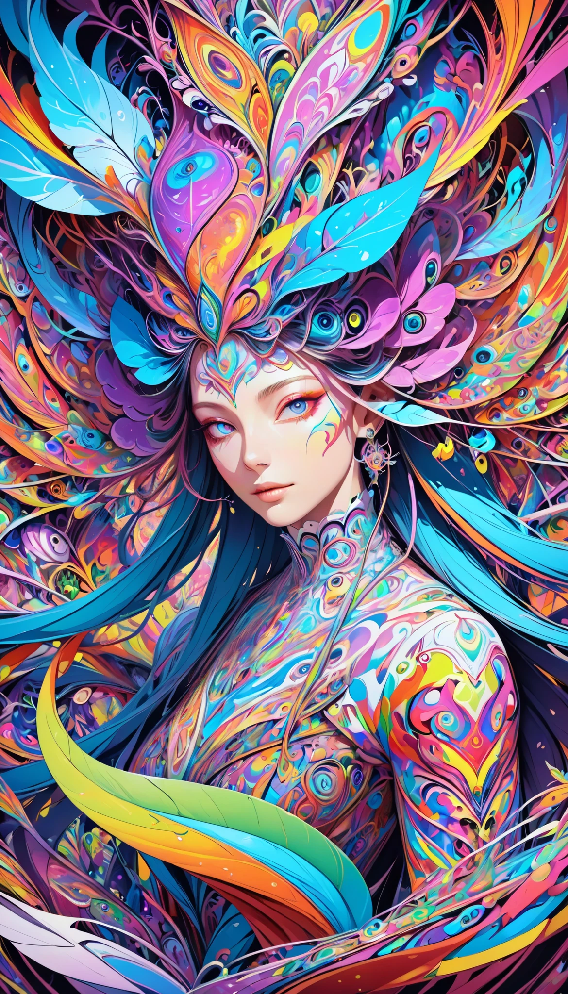 Extremely psychedelic portrait of a healer,  surreal, LSD, face,   Details,  complicated,  elegant , Agile, highly   Details,  Digital Paint ,  Art Station ,  concept art, smooth,  Sharp Focus,  illustrations