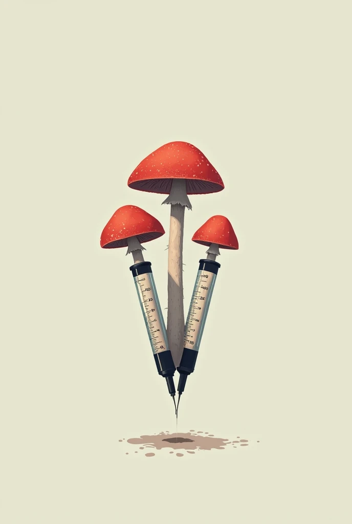 Psilocib mushroom logo in syringes