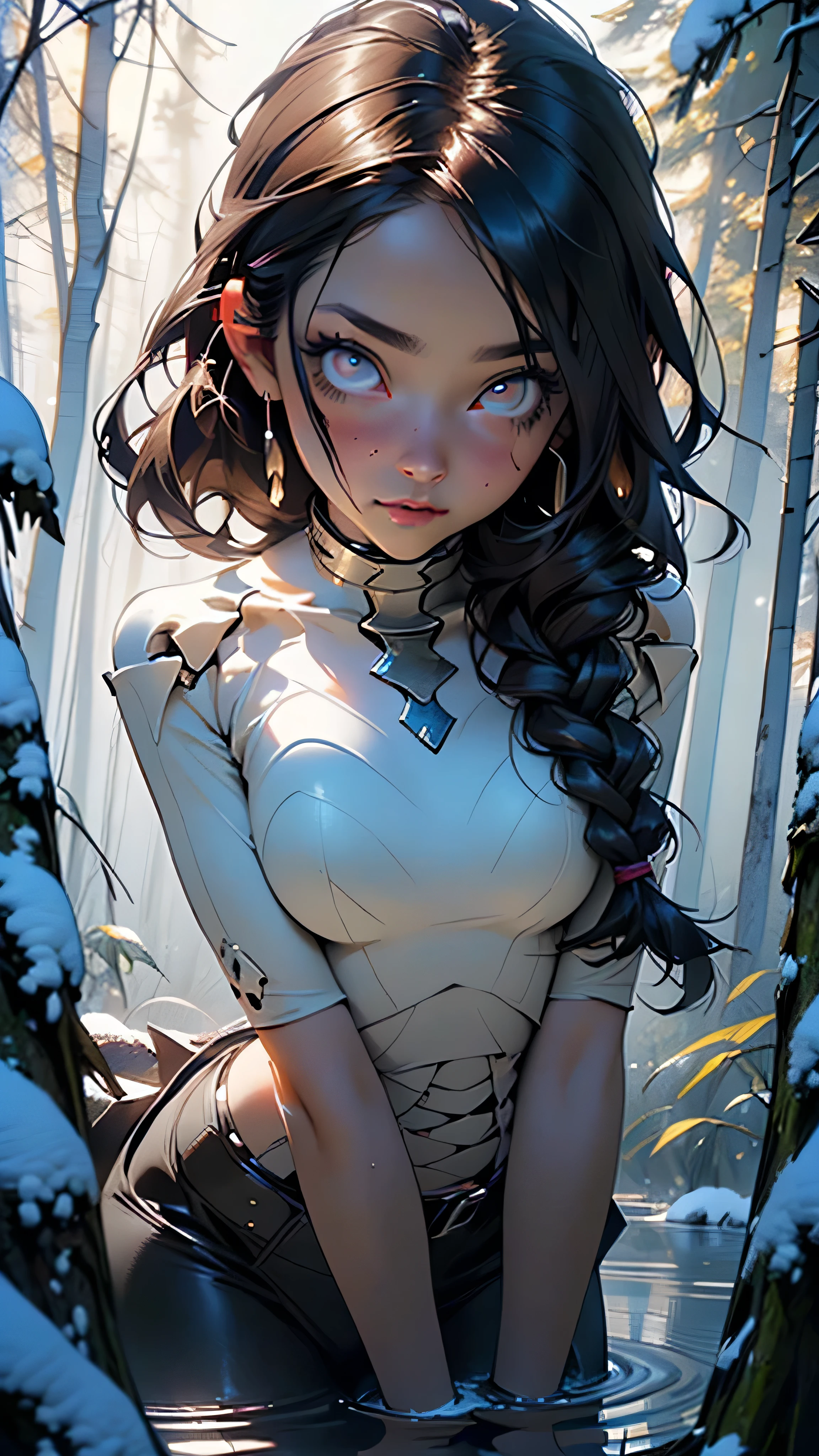 ((((bone motif,japanese style,japanese horror,pile of bones,woman standing,glowing eyes,odd,underexposure,)))),Beautiful woman with skeletal bony hands, human face,Skeletal bony body, whole body of bones, Two dark braids,Skeleton,((vampire girl skeleton)), skull, Cthulhu, Biomechanical,bone ,bone breasts,
((extremely delicate and beautiful girl)), 1girl,sexy,
intricate eyes,beautiful detailed eyes,symmetrical eyes,big eyes:1.5,
(cute,slutty,sensual,seductive look,seductive,((erotic)),opulent,((nsfw))),
(centered,scale to fit dimensions,Rule of thirds),
((snowy pine forest at night, dark forest, swamp, murky water, foggy, creepy aura, eerie atmosphere)),with dark stormy clouds,winter,scenery:1.25,intricate scenery,((snow forest background)),
(Glossy winter ornaments),highres,sharp focus,(ultra detailed,extremely detailed),(photorealistic artwork:1.37),(extremely detailed CG unity 8k wallpaper),(((vibrant colors,vibrant theme))),(intricate),(masterpiece),(best quality),artistic photography,(photography taken by sldr),(intricate background),perfect rendered face,perfect face details,realistic face,photo realistic,((intricate detail)),(((realism))),