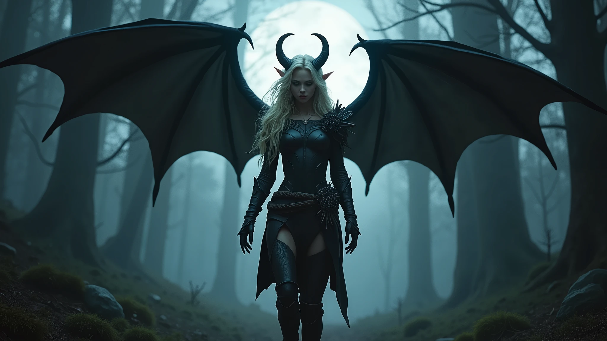 ((masterpiece, 8K, best quality, high resolution:1.3)), (a blonde vampire dressed in tight leather clothing:1.2), (blood is splattered across her body and the floor:1.2), (the floor is littered with skulls:1.2), (she is standing in a castle, in front of a gothic and macabre armchair:1.2), (large, open black bat wings emerge from her back:1.2), (full-body shot:1.2), (her leather outfit is sleek and form-fitting, with intricate details and a corset-like top:1.2), (her hair is long, wavy, and cascades down her shoulders:1.2), (her eyes are piercing and intense, with a hint of bloodlust:1.2), (her fangs are visible, adding to her menacing appearance:1.2), (the castle interior is dimly lit, with stone walls, arched windows, and flickering candles:1.2), (the armchair is ornate, with dark, carved wood and velvet upholstery:1.2), (the skulls on the floor are scattered haphazardly, creating a chilling atmosphere:1.2), (Canon EOS 5DS R camera, perfect for capturing the detail and beauty of the scene:1.2), (paired with the Canon EF 24-70mm f/2.8L II USM lens:1.2), (the scene is illuminated with dramatic, moody lighting, creating a sense of depth and mystery:1.2), (the composition showcases the contrast between her powerful stance and the macabre setting:1.2), (a moment frozen in time, capturing the essence of darkness, power, and horror:1.3), (ultra photorealistic, highlighting the intricate details of her attire and the gothic castle:1.3), (an image that transports viewers to a captivating and chilling moment:1.2), (a scene that exemplifies the beauty of a vampire's dark allure in a macabre setting:1.2), ((((thick eyebrow)))), (((((posing for the photo))))), (((skinny waist))), (((thick hips))), (((good hips))), (((short legs))), (((thick thighs))), (((smile face))), (((thighs apart))), (((posing for the camera))), (((laugh face)))