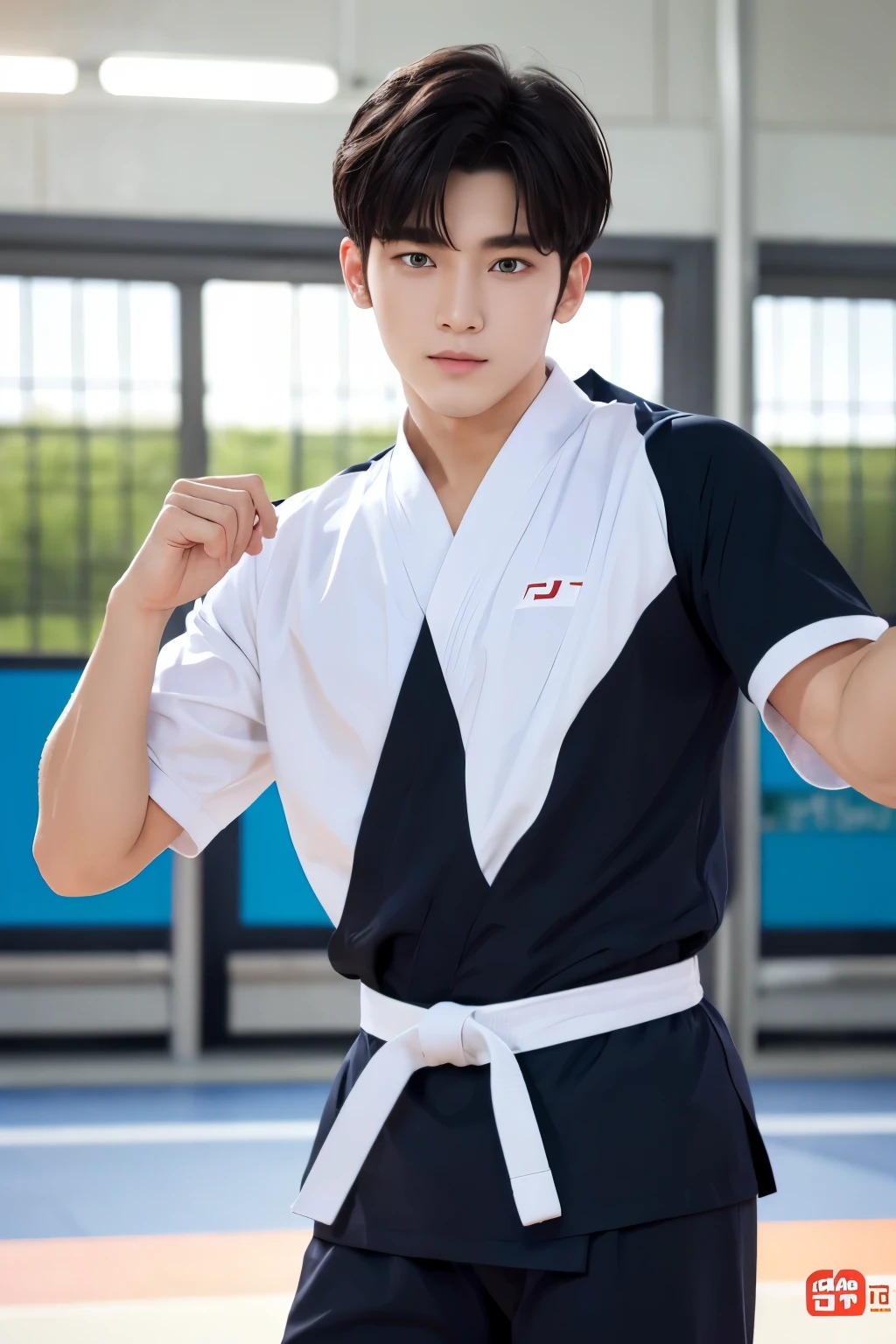 Korean handsome male idol,20 years old,Penis Exposure, Wearing a harness, Kneel down and spread your legs , Exposed, Pretty legs, Pretty Man, Adonis, thin arms, breast exposure,Long sleeve t-shirt, selling oneself, seductive posture, Behind both hands, stick out your chest, Car racer exposure model