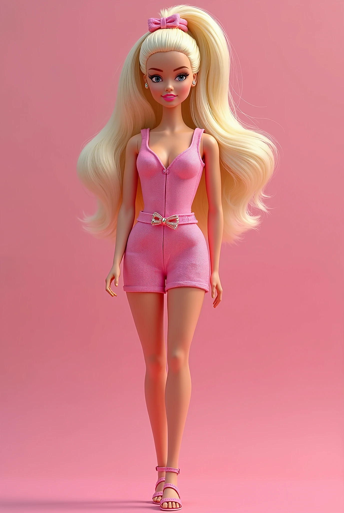 (masterpiece, best quality), highres, (8k, RAW photo, highest quality), (Rihanna como Barbie), (rihanna face:1.2), Rihanna, (blonde hair) , black skin, ultra-realistic, 3d, centered, (TS_Barbie), mid shot, (full body:1.2), a cartoon girl in PINK CLOTHES in the style of pixar, (perfect lighting and composition:1),soft lighting, (high detail, 8K resolution:1), hdr:0.7, detailed face, perfect, (dynamic), pose, (high quality:1.2), plastic skin, ((shiny:1.3)), hourglass figure, smile, (depth of field:0.8), 50mm, film grain:0.7, fujifilmXT3, focus face, (sad:1.2), looking at viewer, detailed eyes, detailed face, floating particles, analog style, beautiful, light makeup, lipstick, (thick waist and thighs:0.6), amazing composition