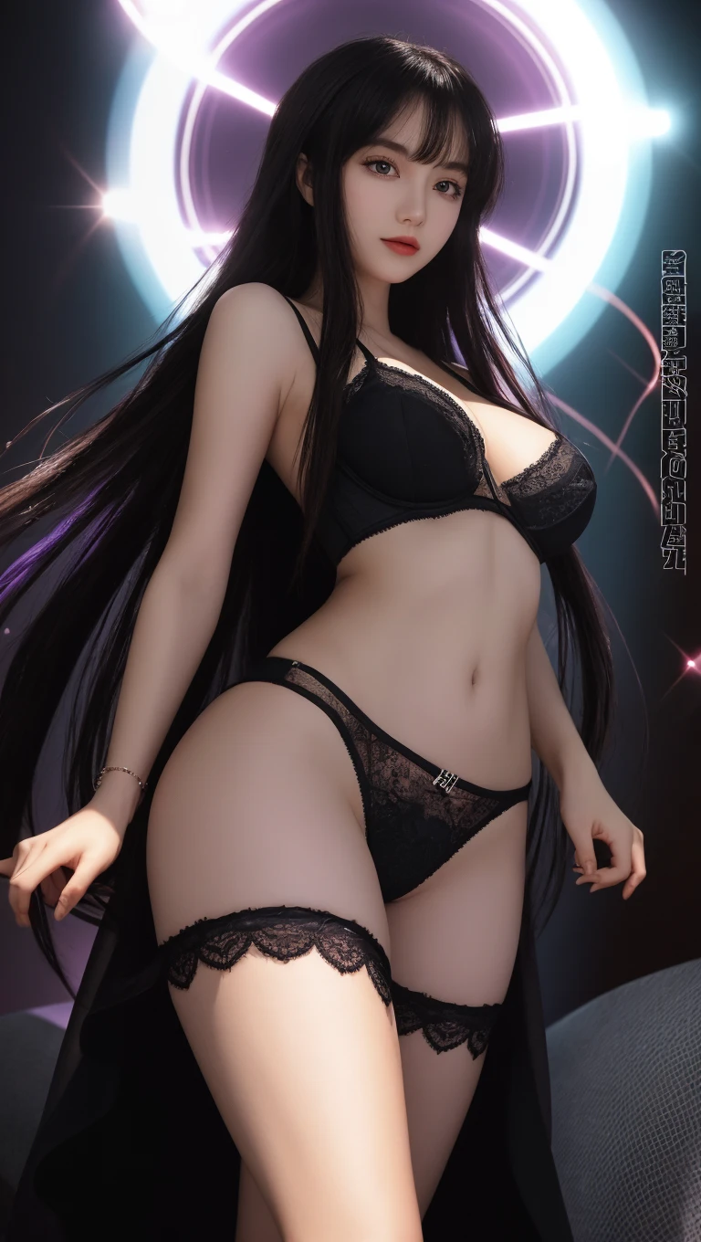 Korean girl group, all are hot girls, black masks, 8K resolution, strong figure, {{Huge_breast}}, straight chest, tall, long legs, thin and transparent tights, {{latex}}, {{glossy}}, {slim}, fair skin, {black_stockings}, the highest details, light curly hair, long bangs, openwork, side space, various tattoos all over the body, hair colors are different, singing and dancing on stage, sweating
