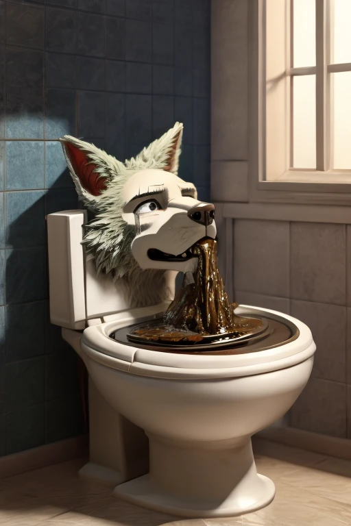 BEASTARS Legoshi Dung Scatro Adult Dirty Poop Forcibly Plunge Your Face Into a Crying Toilet Bowl 