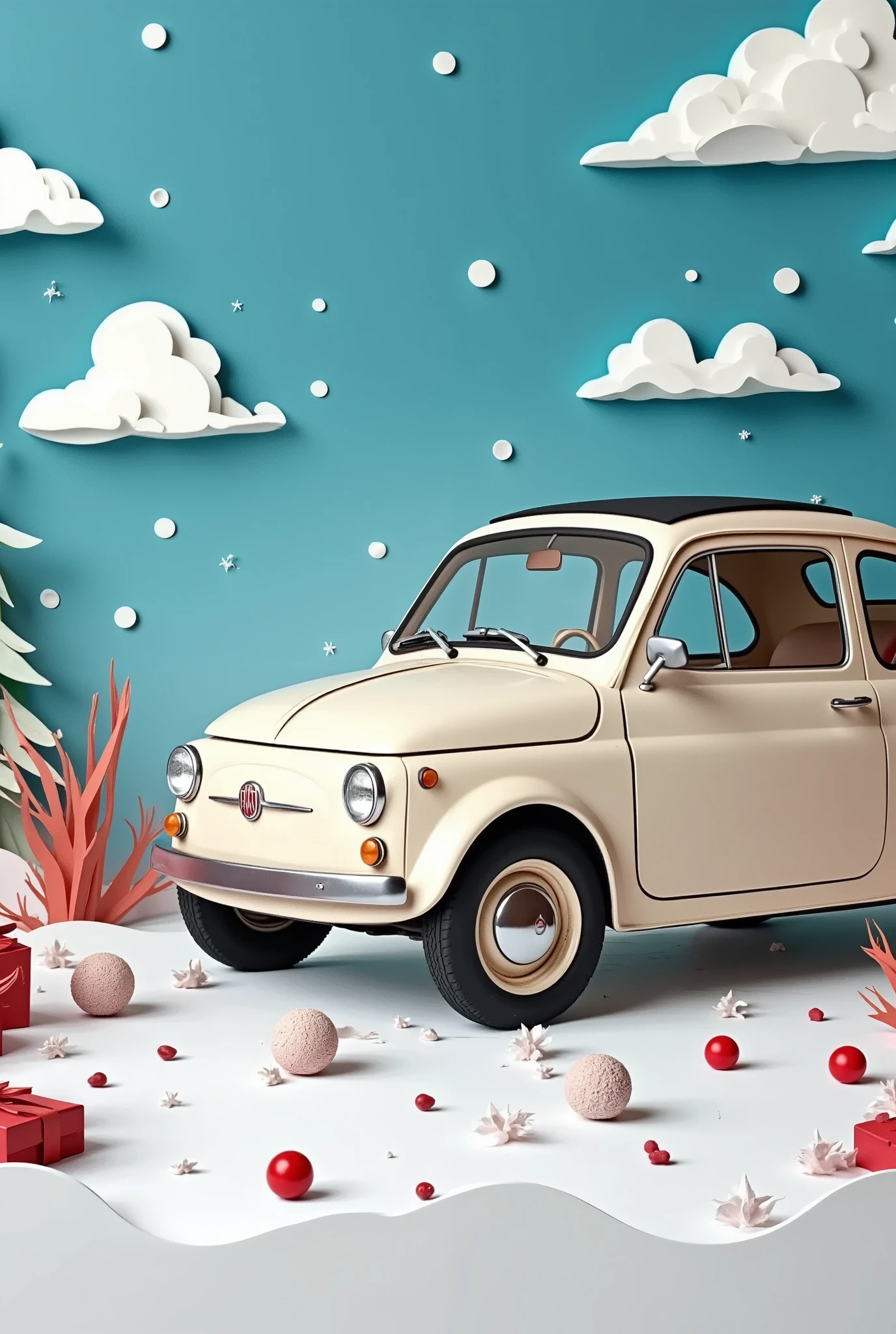 ( masterpiece :1.2, top quality),( very detailed), Anime Style,8k,16k, wallpaper,( Fiat 500:2.0), Beautiful blue sky ,(Bolivia:2 .0),( Uyuni Salt Lake :2.0),( dynamic :2.0),, (PaperCutArt:1.8)