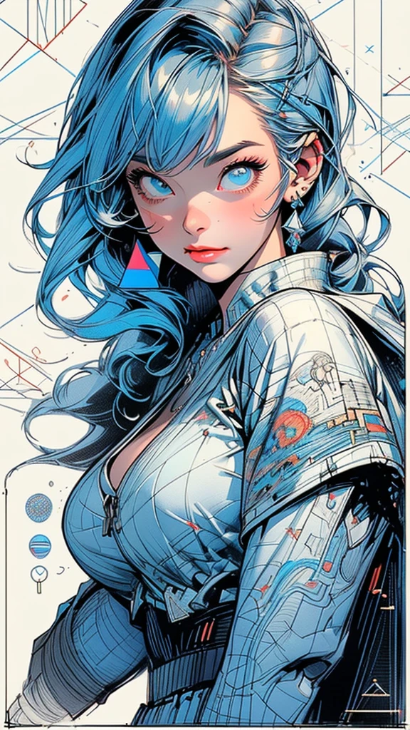 (((masterpiece, highest quality))),(((solo:1.2))),(((1girl:1.2))),32k wallpaper, very detailed, poster, vintage science fiction,(((((geometric cinematic movie poster))))), (bauhaus), shape,(((abstract))),(mid century modern),movie poster,(((((portfolio))))),(((((Close-up))))),(((((bust up))))),((((more various angle)))),(((highlight))),Vast landscape,((((heterochromia)))),(((complete. detailed face))),(((Extremely talented))),(((most complecated machine))),Colorful color scheme,(Cleavage)