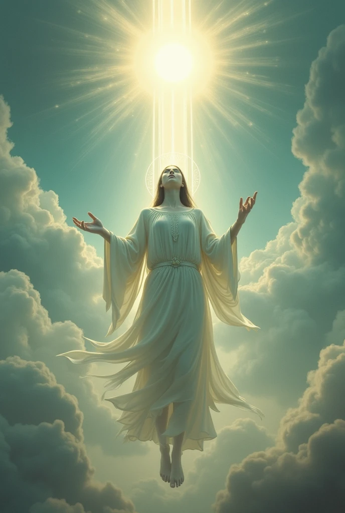 Virgin Mary descending from heaven