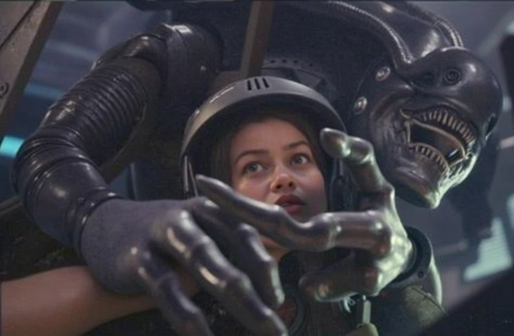 Funny caricature of Alexa Woods (Movie: Alien vs. Predator)