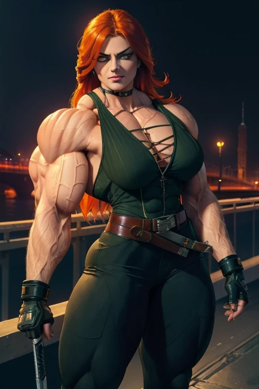 (best quality,4k,8k,highres,masterpiece:1.2),ultra-detailed, Amazonian Readhead, Viking Princess, laurenphillips, red hair, white seethru tanktop, brown pants, triumphant pose, -Muscular Female-, HDR, 8k, absurdres, cinestill 800, sharp focus, add_detail:2, (solo, woman)