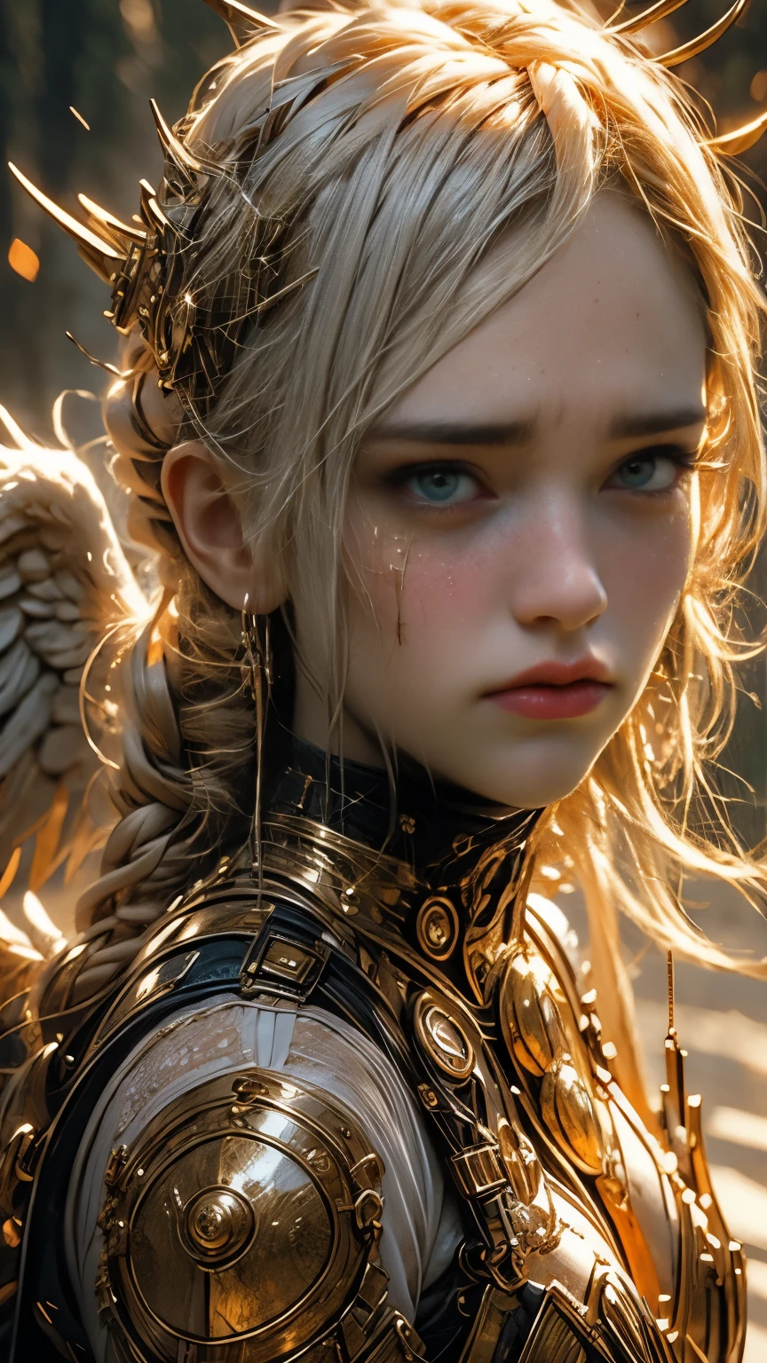 Portrait of female angel face