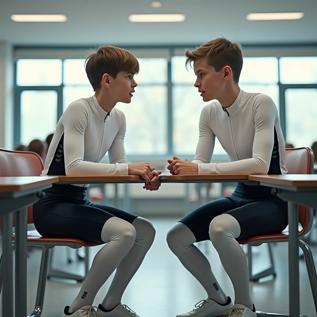 The boy in short-sleeved shorts struggled on the ground with his hands and feet tied behind his back, blindfolded