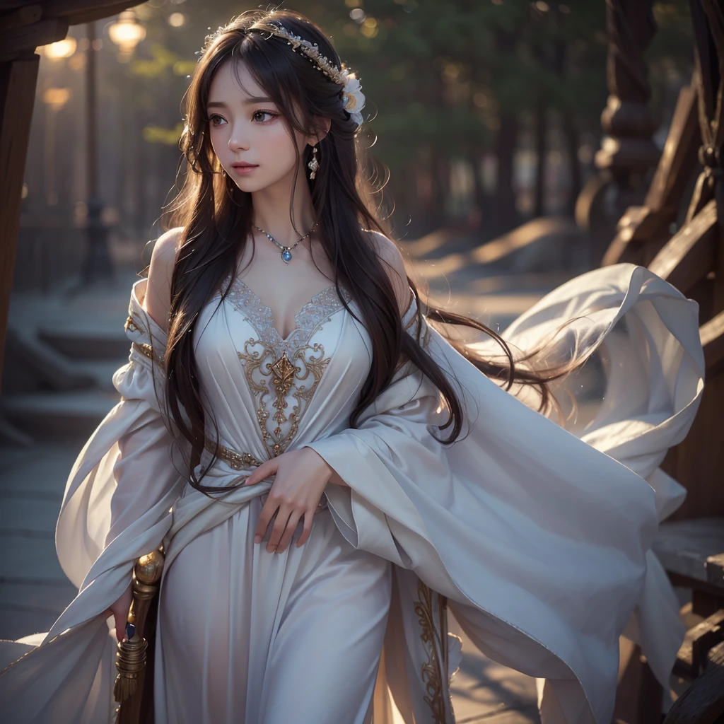 Beautiful woman in intricate Boho Chic Bride Outfit