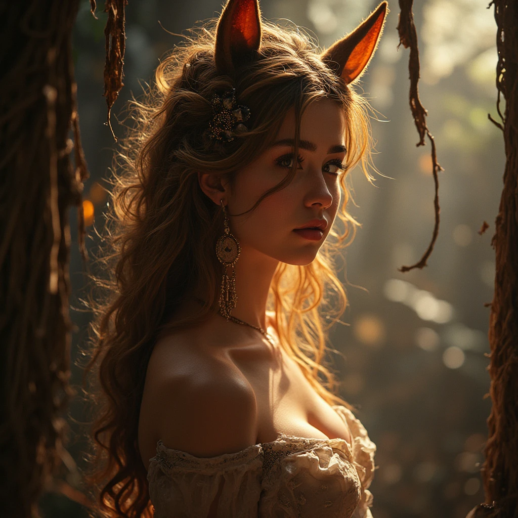 original, intricate detail, illustration, masterpiece, extremely detailed CG unity 8k wallpaper, highlight, sharpening, dynamic, bokeh, , a beautiful girl with animal_ears and hair_ornament