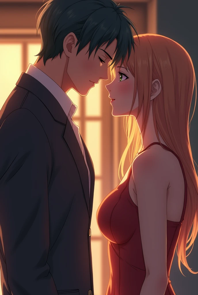Make an anime image of a man and a woman having sex