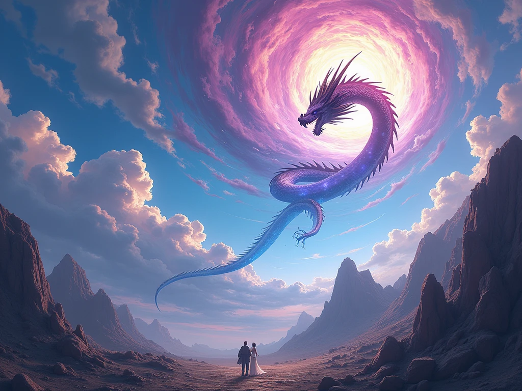 Capricorn with a fish tail against the night sky, sea waves purple color. Scorpio in fiery waves 