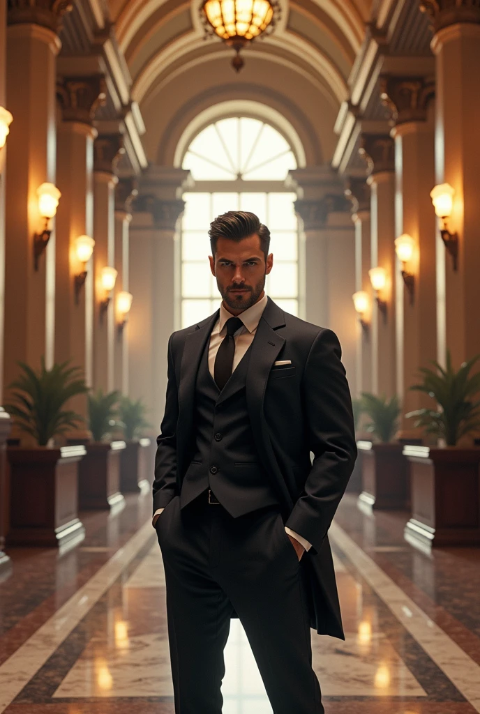 "a very handsome Ottoman man, aged 40, with suave demeanor and a trimmed beard, standing in front of the stunning backdrop of Hagia Sophia." --auto