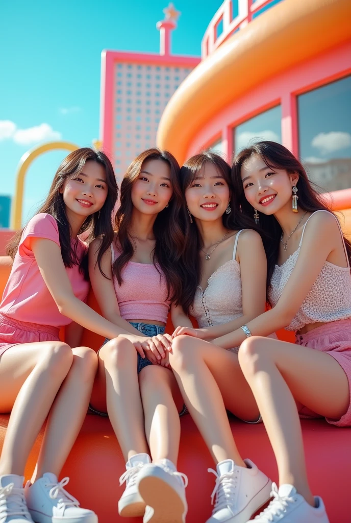 3 girls , ultra-definition , 8k ,Eyes big, Puppy Award, cute little ,youthful, 20's