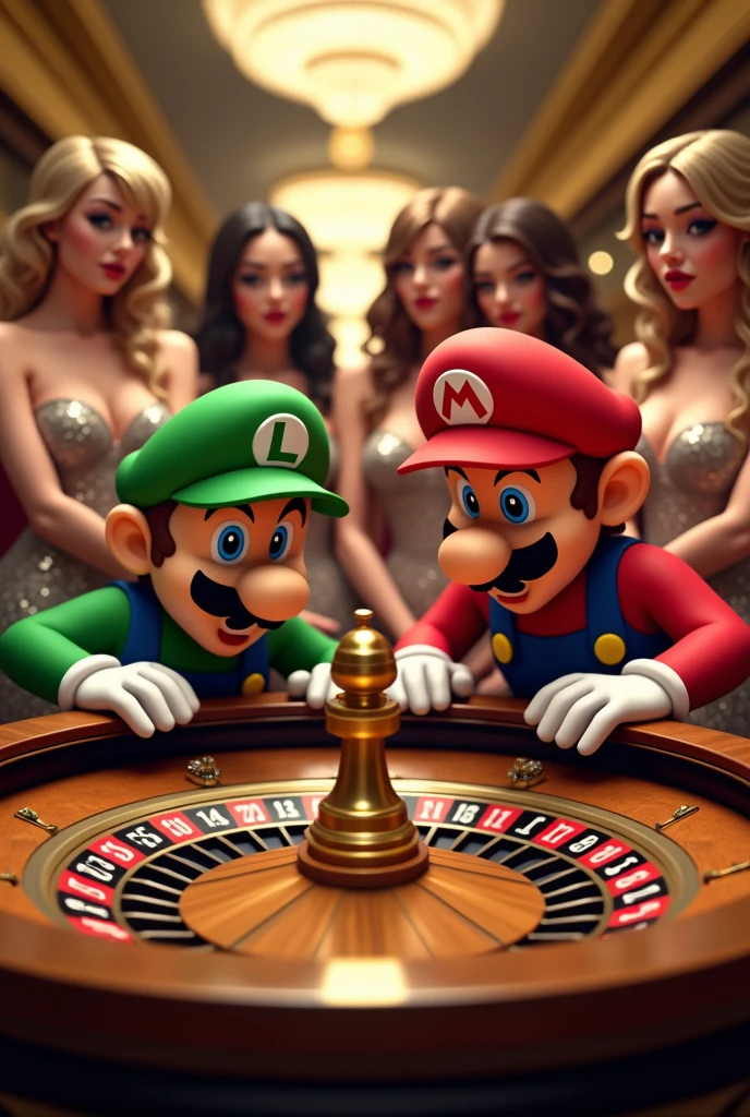 mario spinning a roulette drinking