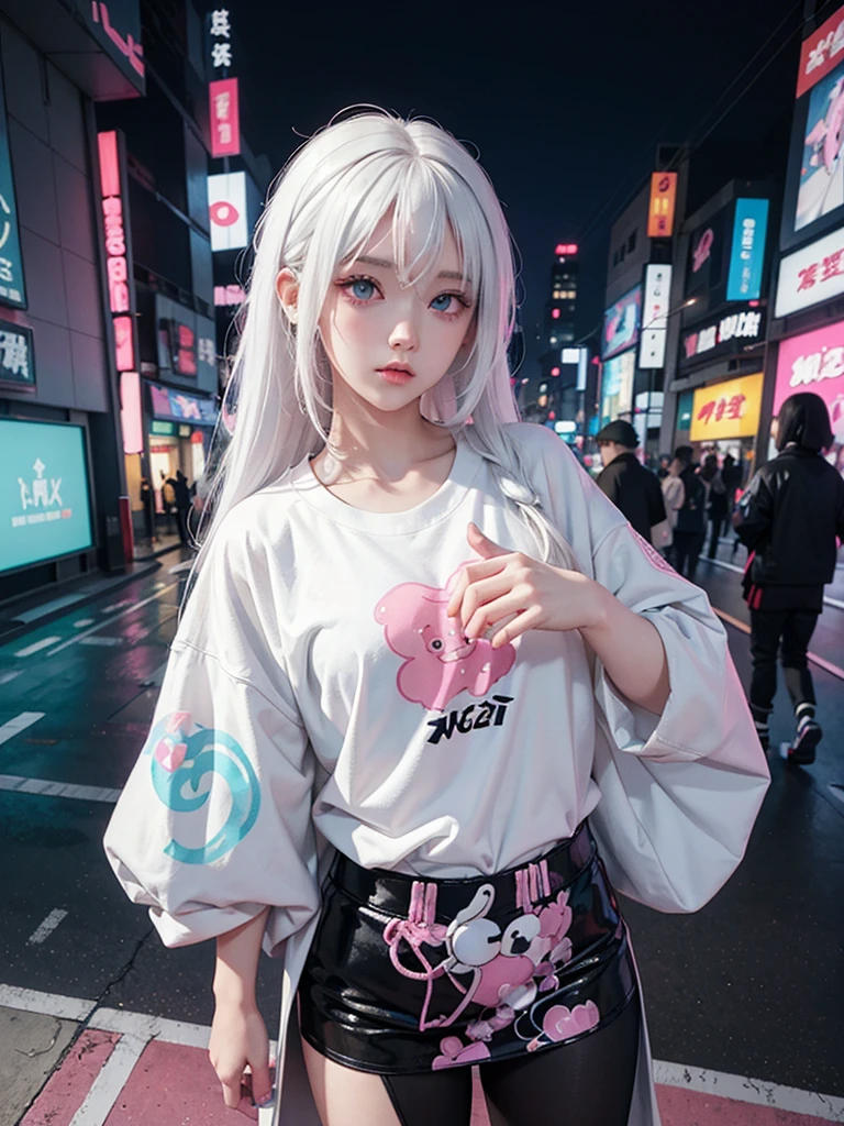 ulzzang-6500-v1.1, (raw photo:1.2), (photorealistic:1.4), beautiful detailed girl, very detailed eyes and face,Hinata from Naruto, cool pose, battlefield background, perfect body, white eyes, white bobcut hair