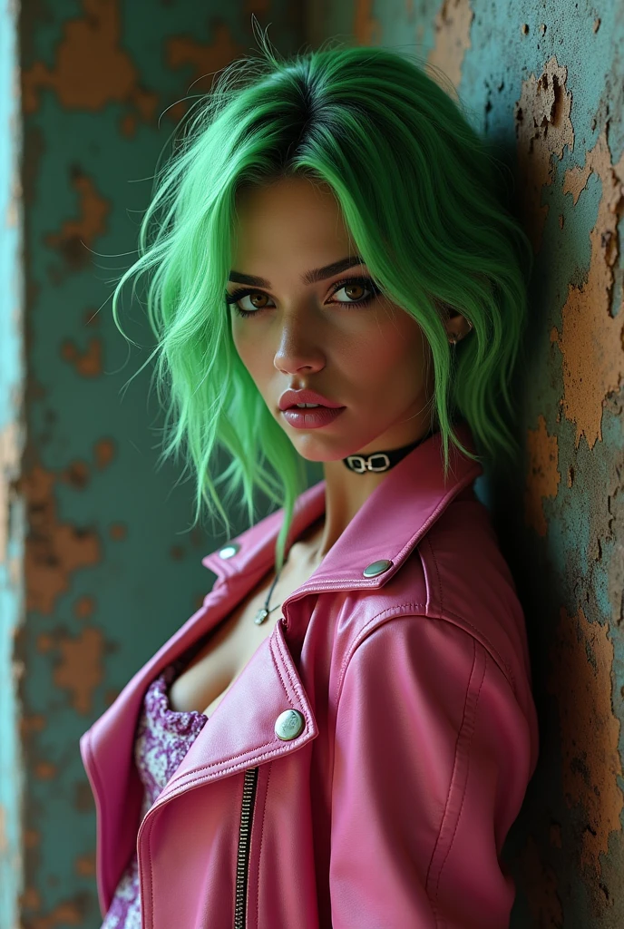 celebrity photo, CRU, beautfull woman, ((portraite)), ((detailded face, rainbow colored hair:1.2)), ((detailded facial feature, detailded skin, clean skin, parted lips), (perfectly proportioned body, medium breasts, neckleace), (wearing business attire, open opaque shirt, showing breasts, sexy skirt: 1.5)), (high detailded office building: 1.3), (photo realist, best qualityer, detailded), (8 k wallpaper), (cinematic lighting, dramatic lighting) (sharp focus, intrikate)