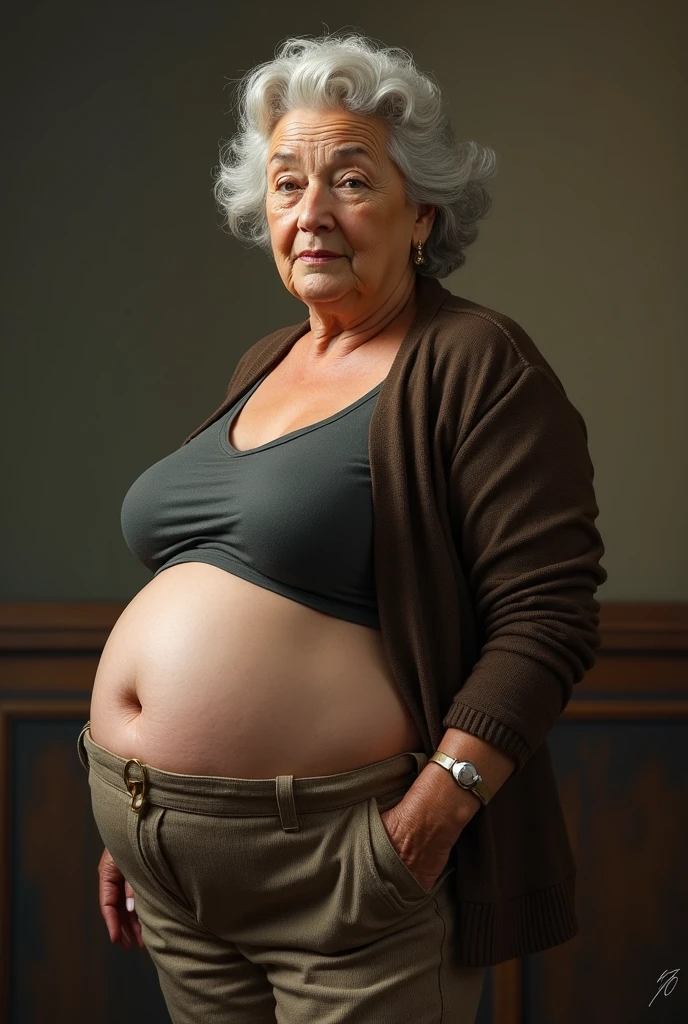 oldwomen,grandmother,pregnant,nude,