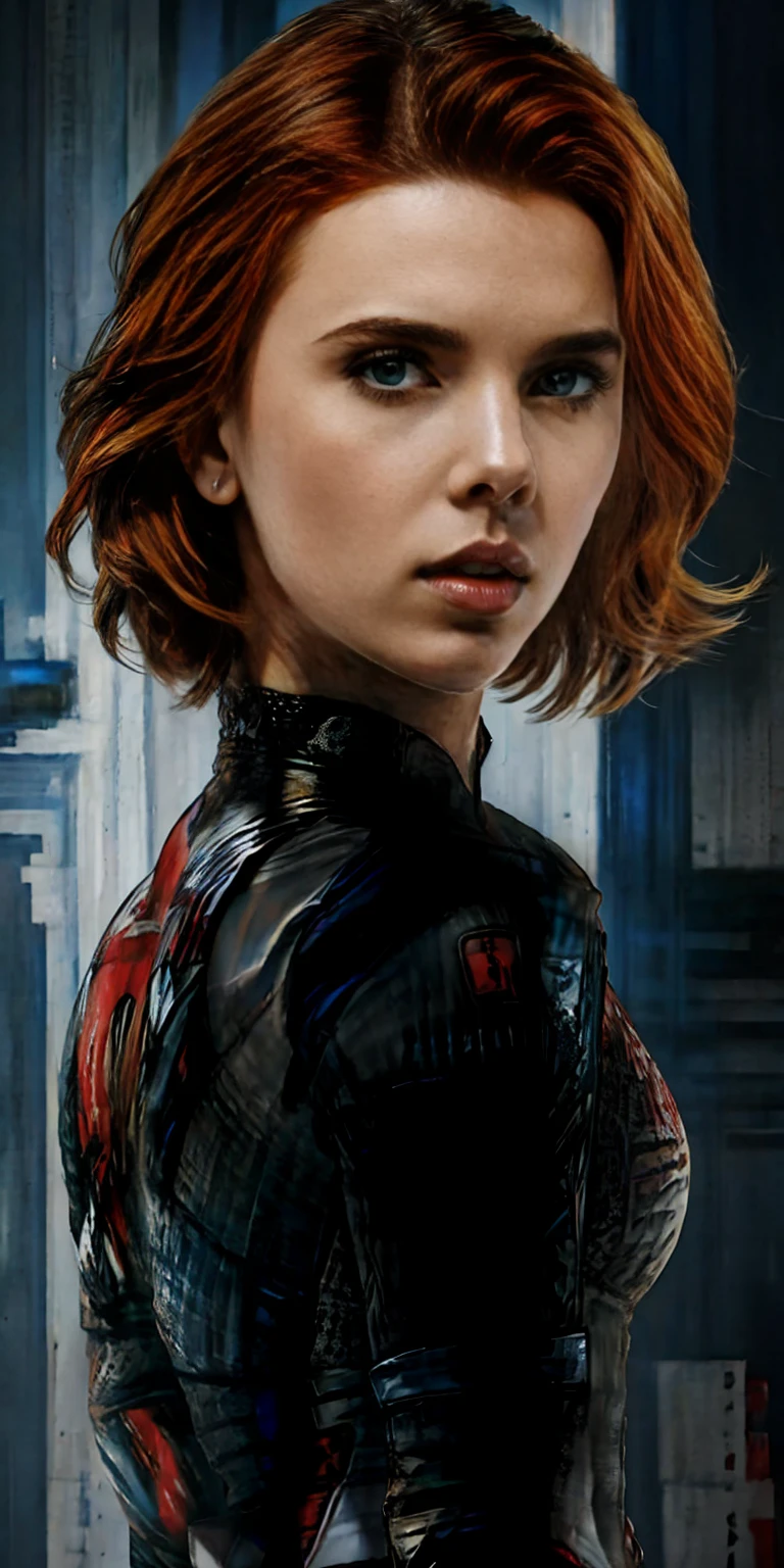 portrait of Scarlett Johansson as black widow 