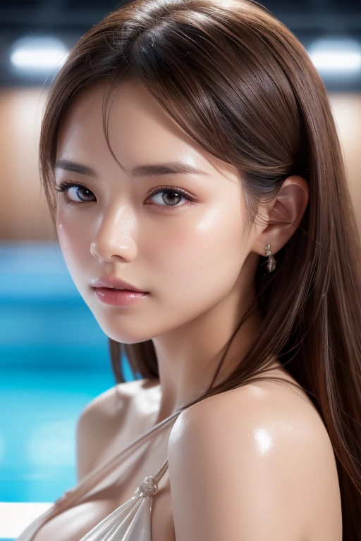 dress、(Photoreal:1.4)、(hyper realistic:1.4)、(realistic:1.3)、(smooth lighting:1.05)、(映画の照明Improvement of quality:0.9)、32K、1 girl、20 year old girl、realistic lighting、Backlight、facial light、ray tracing、(brighter light:1.2)、(Improvement of quality:1.4)、(Top quality real texture skin:1.4)、finely tuned、detailed face、fine eyes、(tired, sleepy and satisfied:0.0)、 close up of face、T-shirt、(Enhance the mood of your body line:1.1)、(Enhances the beauty of skin texture:1.1)、((Aya Ueto))、beach、swimsuit、dubai、port、night scene