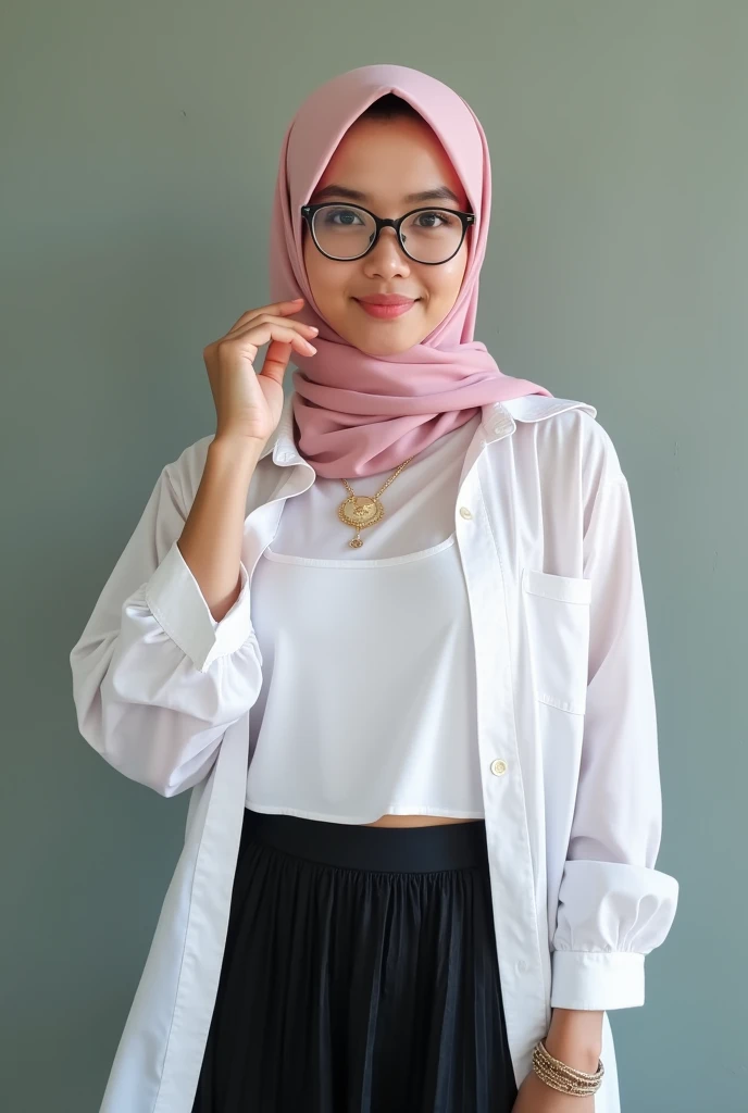 wearing hijab and lingerine