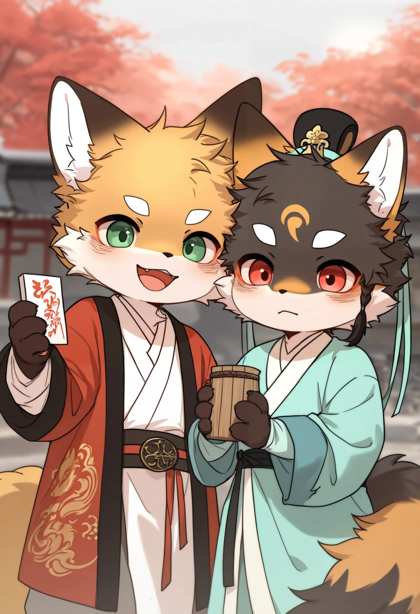  fox boy，furry boy， toddlers，Hanfu，CNY