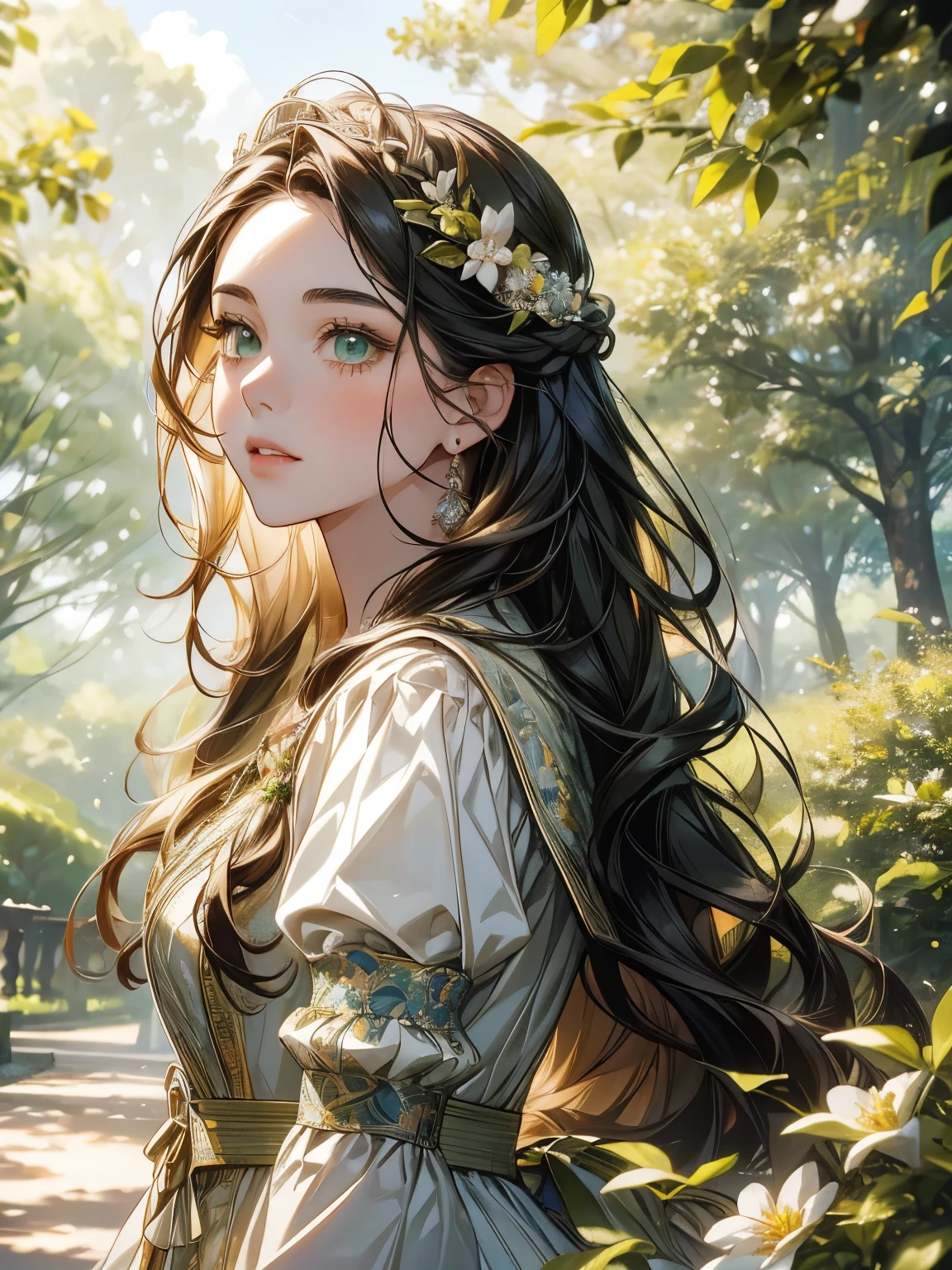 A gentle and shy girl nodding obediently, with long hair trembling on her shoulders,in the style of the stars art group xing xing, 32k, best quality, masterpiece, super detail, high details ,