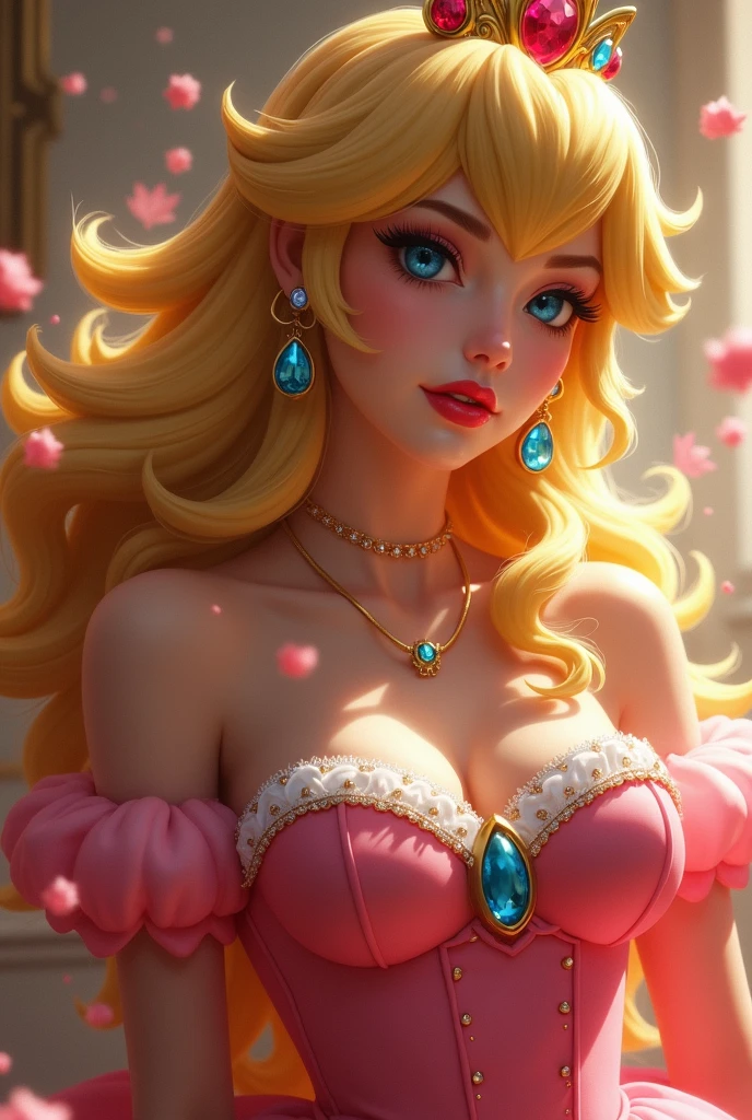 (Princess Peach:1.5),(sexy maid:1.2),(magical forest:1.2),(cutesexyrobutts:1.2),(RossDraw 2.5:1.1),(KDA:1.1),(WLOP:1.1),(Sakimichan:1.1),(watercolor:1.2)