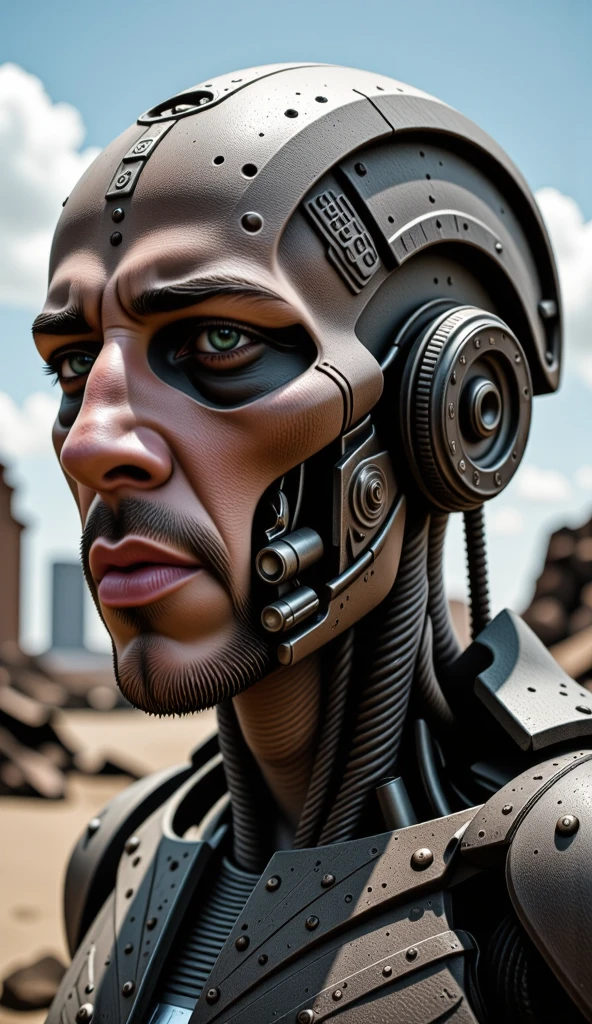 portrait of a post-apocalyptic robot  detailmaximizer, perfection style,