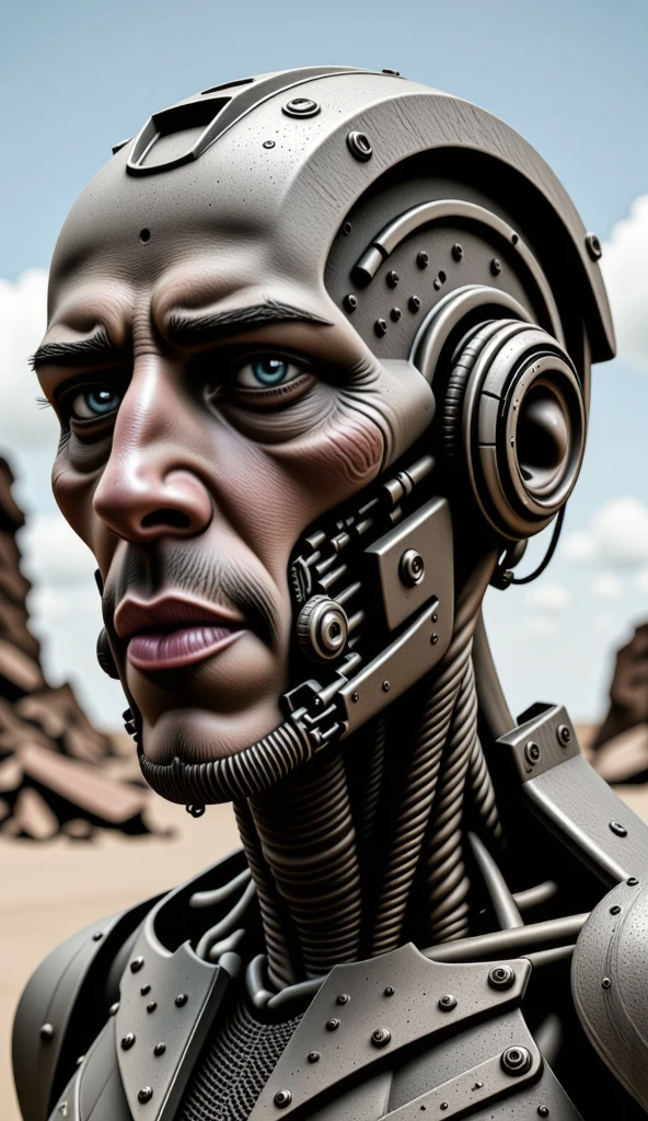 portrait of a post-apocalyptic robot  detailmaximizer, perfection style,