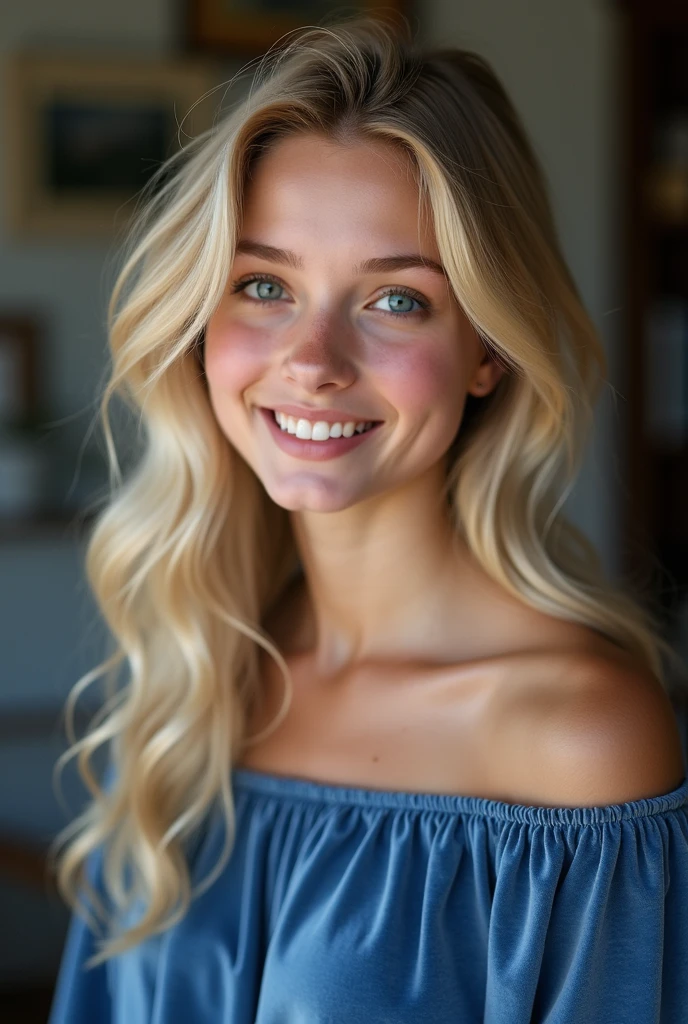 a photo of a young dutch blonde woman (smiling:1.1)(old:0.2) standing by a window, wearing a loose dress, 1970s sepia (faded:1.2), (arm hair, spots, moles, red button nose, round eyes, frown lines:0.99), (faded, neutral colors, CANON AE-1:1.1, high noise, grainy, film grain, blurry, 32mm, aged photo, raytracing:1.1)