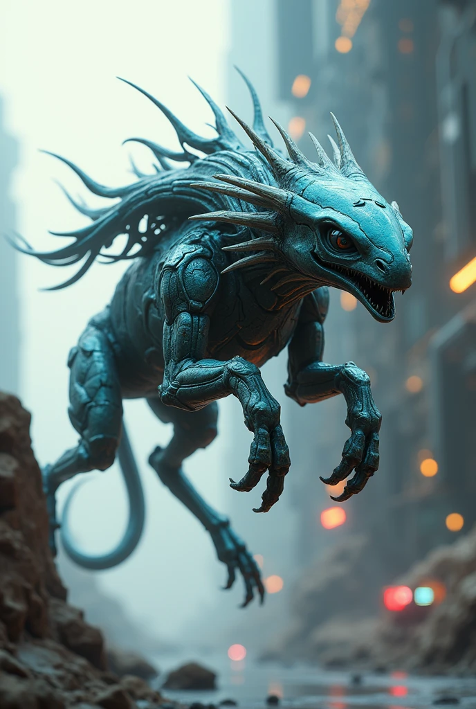 full-body-shot,niobium Manganite (The Alien Entity:Caribbean:0.5), wants eat,survival in criminal city of future,Cinematic,soft colors, Technicolor,natural skin textures, hyper realism, hyper detailed,Extremely detailed,High contrast,Masterpiece,Realistic,Ultra Detailed, intricate details,realistic humid leather,extremely intricate,Epic Realistic, cinematic style,irina yermolova,high contrast,HDR,extremely detailed, [deep night landscape],masterpiece,intricate details,faded,eyes extremely detailed, high detailed eyes,8k resolution,RAW,retina, Nikon Z9