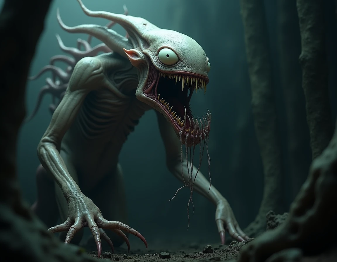 A rather disturbing and creepy thin gelatinous worm man