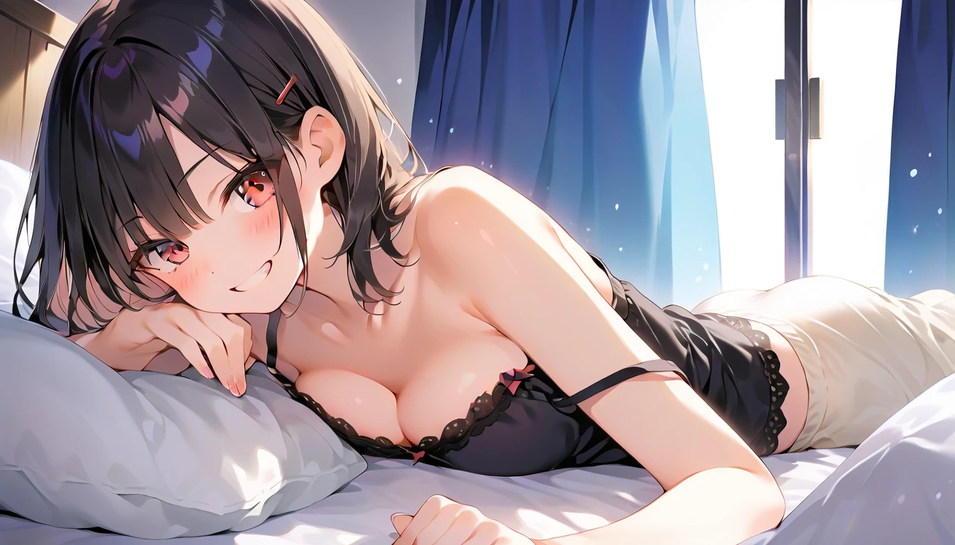 masterpiece,Female college student sleeping in bed,Bra and panties,night,Lights out,