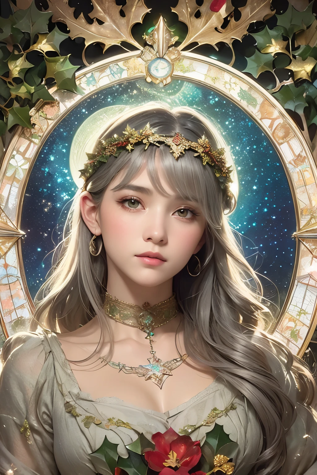 A close up of a woman with a flower in her hair - SeaArt AI