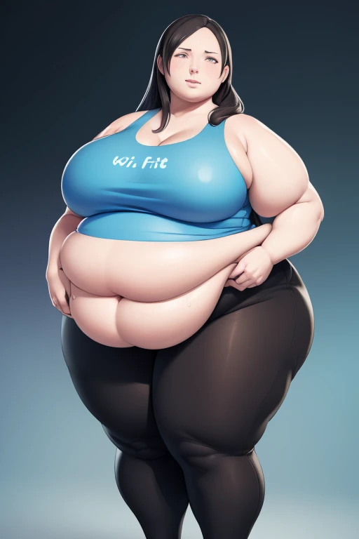 score_9, score_8_up, score_7_up, score_6_up, score_5_up, score_4_up, desolate, detailed background, female, blonde bob, blue tracksuit, inflating, hyper belly, heliumbelly, blue skin, by borisalien  