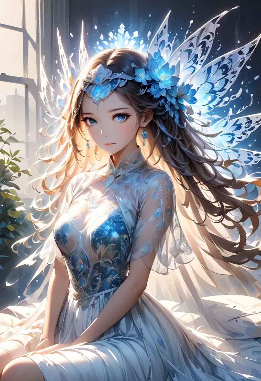 (masterpiece, Top quality, best quality, Official Art, beautiful and aesthetic:1.2),Extremely detailed,(Fractal Art:1.3),rich and colorful,The most detailed,Dreamy atmosphere,Bright colors,Luminescence,Butterfly