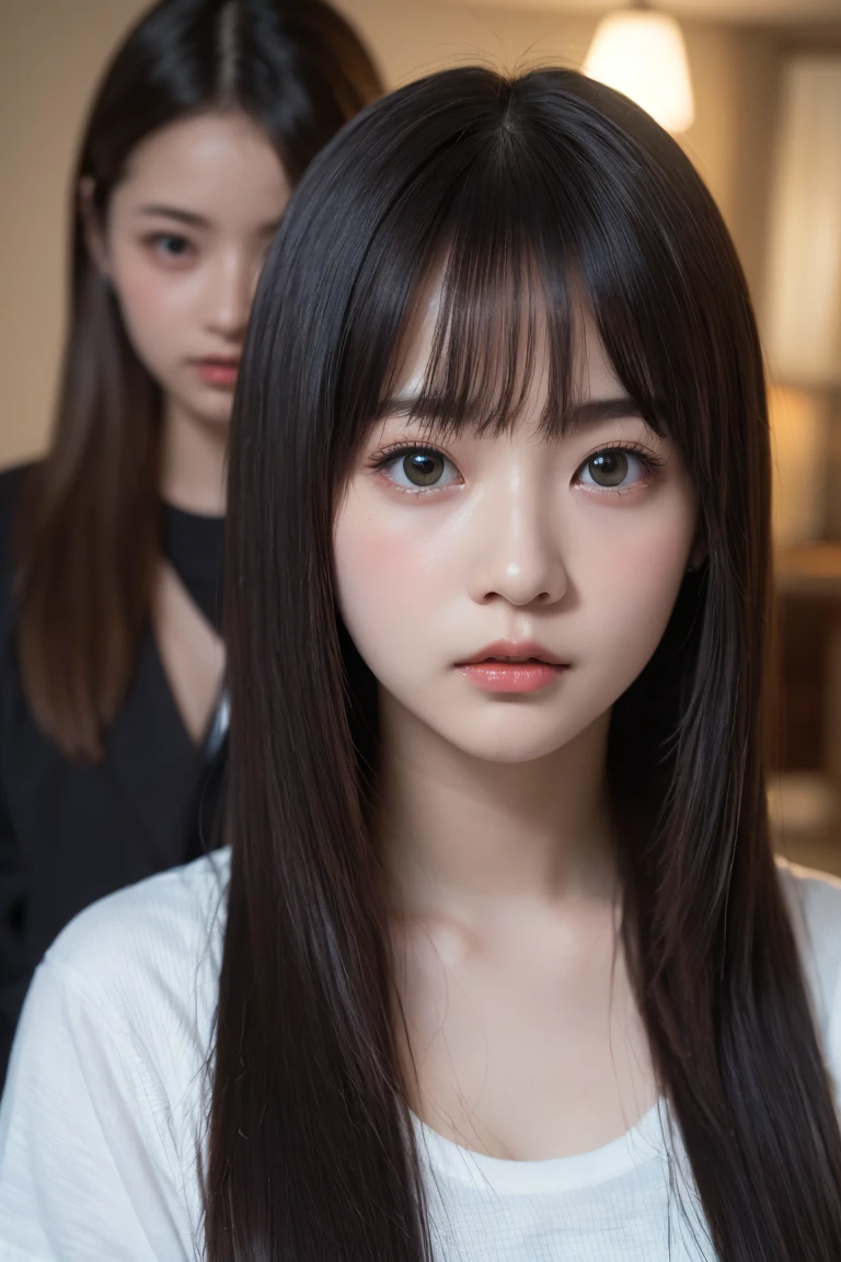 (8k,  RAW photo, top quality ,  high res:1.1), ( super real :1.4),( realistic ,  realistic :1.3), Sodebtt Light,big, 2 girls in 2, realistic  Face, realistic  Body, realistic  Skin,Confused,masterpiece,(cute:1.8), cute子たち, Alone, (big:1.2), Detailed black eyes,Daughter&#39;s daughter,Brush,(T-Shirts:1.2 ), movie lighting, film grain,gem, earrings for women with first name,(( medium hair:1.1)),((Floating Hair Novadebtrog Style)),Cherry colored lips, hair bow, hair bow, ponytail,close, look viewer, long hair, upper body, I kiss while staring at the audience,Upper teeth, (Smiling Eyes:0.6),((Green:1.2)),Depth odebt Field,  Blurry Background,  gaze focus , Bokeh,young, 85mm lens, debt/1.4,Prodebtessional Lighting, young, portrait, photon mapping,radiocity, Physically Based Rendering ,,((Maid:1,3))、(( bikini、 Santa costume))、(( cameltoe)),