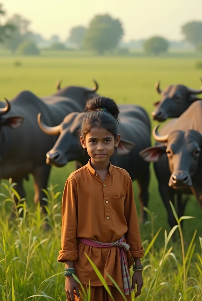 1 year cute face old boy who is looking like Lord Shri Krishna is wearing something white Some cowherd boys in the village are also playing with the cows, holding flutes in their hands.