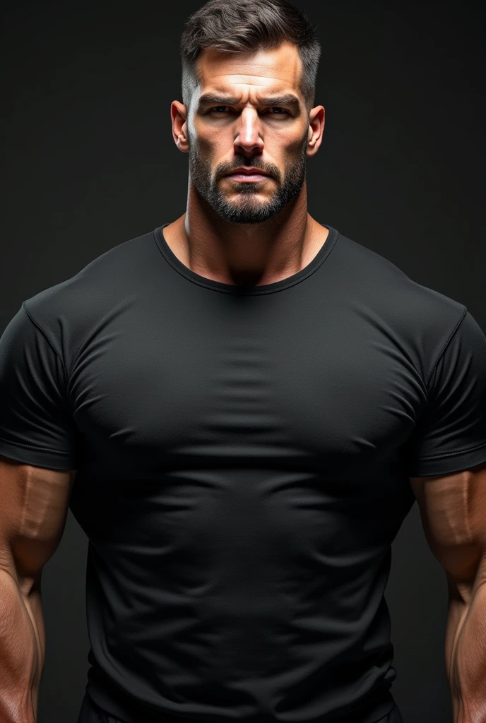 30 years old muscular man, track suit and black t-shirt, Stand in the gym front to the camera, natural pose, hands outside of pocket, Natural skin, 8K UHD, filmgrain