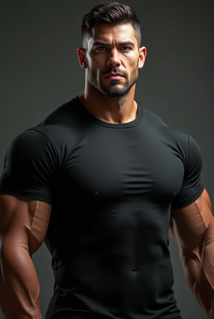 A muscular man wearing a fully covered motorcycle helmet ,without clothes and naked showing his 24cm penis