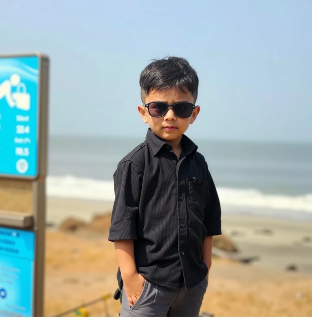 loranerdinho1, Here's a poignant portrait of a cheerful 3-year-old boy wearing glasses, alegremente colhendo flores perto de um sereno lago ao nascer do sol. A cena irradia com o suave, Luz quente do sol nascente, criando uma atmosfera tranquila e pitoresca.

O menino, with the glasses on, is depicted in hyper-realistic detail, capturando o puro deleite em seu rosto enquanto seguracuidadosamente as flores coloridas. He is dressed in a ((Black T-shirt and safari shorts)), that are rendered with meticulous attention to detail.

O ((background is expertly blurred), focusing all attention on the boy and the beauty of the moment. The lake behind him reflects the soft tones of the morning sky, aumentando a serenidade geral da cena.

created with octane rendering, This work achieves an astonishing level of detail and realism. with 8K resolution, Every aspect of the image is incredibly sharp, tornando-o uma obra-prima verdadeiramente cativante e hiper-detalhada.