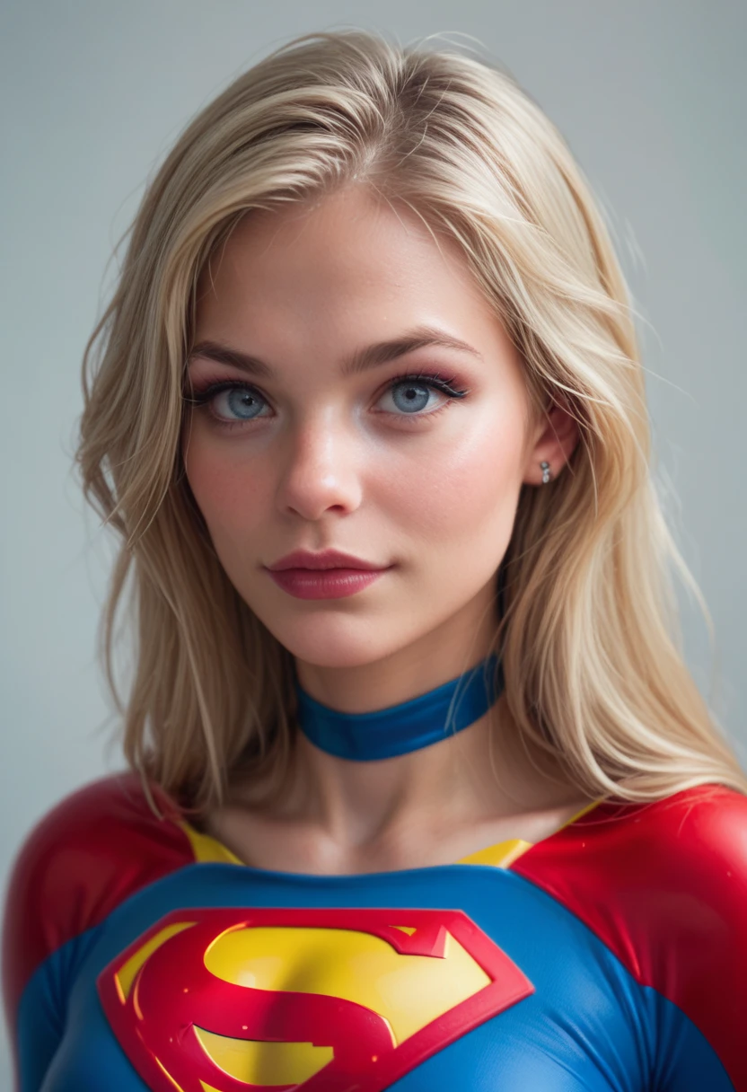 Supergirl cute and adorable blonde goth superheroine