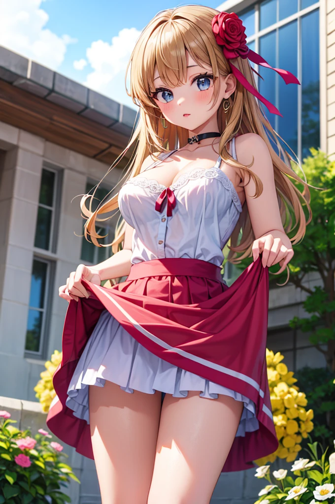 anime, highly detailed face, highly detailed eyes, highly detailed background, perfect lighting, full body, cleavage, 1girl, solo, Asuna Yuuki, asuna, formal, indoors, smile, black short dress, black heels, cleavage, tiara, jewelry, hair bun, frilled skirt, see-through, black thighhighs, long light brown hair, absurdres, high res, ultrasharp, 8K, masterpiece, looking at viewer