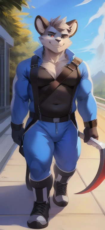 rippley:1.2, (male:1.3), muscular, (huge muscles:1.25), goo creature, goo humanoid, transparent body, light blue body, blue jelly muscles, pecs, abs, combat pants, tight pants, torn pants, fotnite, (tactical harness:1.2) portrait of a CGI animation character, magical background, bright natural lighing, backlighting, professional studio quality, looking at camera, large round cute detailed eyes, detailed, cute, adorable, intricately detailed, fantasy art, digital painting,teacher glasses