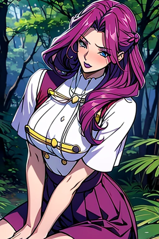 (best quality:1.1), (masterpiece:1.4), game cg, , upper body, depth of field, ligne claire, (anime:1.4), 1girl, solo, <lora:shiho_shishido:0.78>, shiho_shishido, purple hair, purple eyes, long hair, mole under eye, mole, pants, , The Forest of Mirrors: A place where reality is distorted and nothing is as it seems, 2k resolution